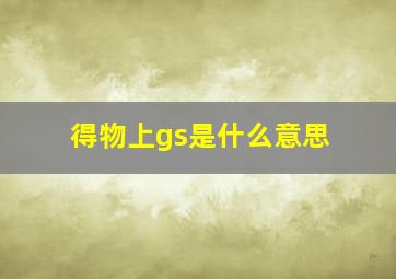 得物上gs是什么意思(