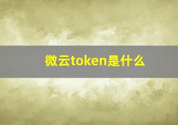 微云token是什么