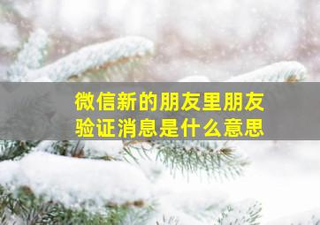 微信新的朋友里朋友验证消息是什么意思