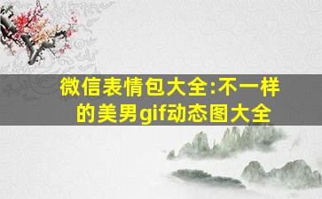 微信表情包大全:不一样的美男gif动态图大全