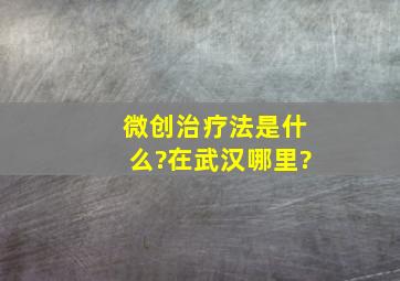 微创治疗法是什么?在武汉哪里?