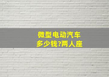 微型电动汽车多少钱?(两人座)