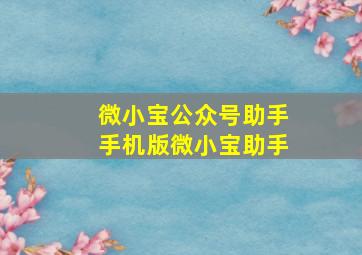 微小宝公众号助手手机版  微小宝助手