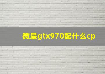 微星gtx970配什么cp