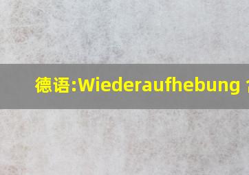 德语:Wiederaufhebung 含义