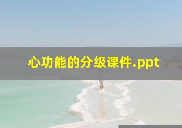 心功能的分级课件.ppt