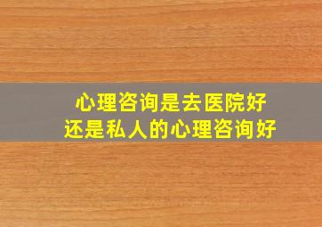 心理咨询是去医院好,还是私人的心理咨询好