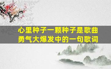 心里种子一颗种子是歌曲《勇气大爆发》中的一句歌词。