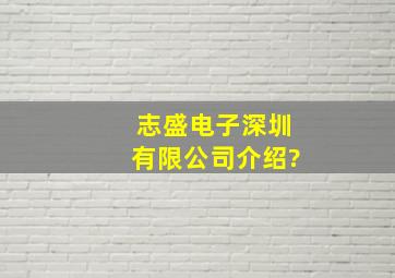 志盛电子(深圳)有限公司介绍?