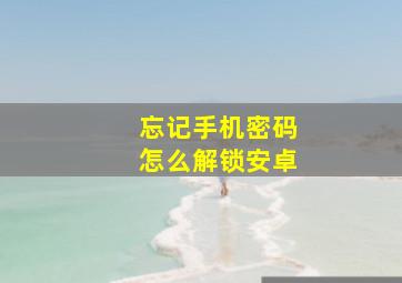 忘记手机密码怎么解锁安卓