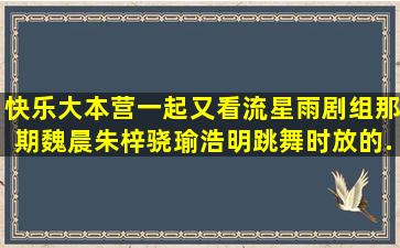 快乐大本营一起又看流星雨剧组那期魏晨、朱梓骁、瑜浩明跳舞时放的...