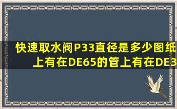 快速取水阀P33直径是多少,图纸上有在DE65的管上,有在DE32的管上?