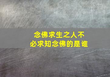 念佛求生之人不必求知念佛的是谁