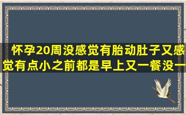 怀孕20周没感觉有胎动,肚子又感觉有点小,之前都是早上又一餐没一餐...