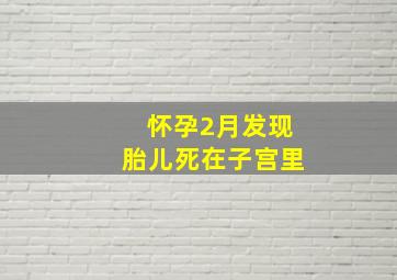 怀孕2月发现胎儿死在子宫里