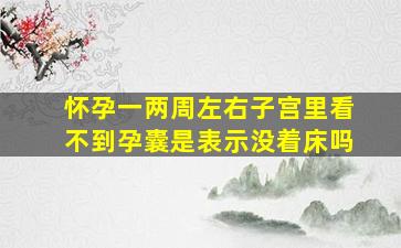 怀孕一两周左右子宫里看不到孕囊是表示没着床吗