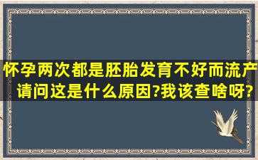 怀孕两次都是胚胎发育不好而流产请问这是什么原因?我该查啥呀?胎停...