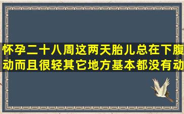 怀孕二十八周这两天胎儿总在下腹动而且很轻,其它地方基本都没有动,...