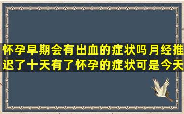 怀孕早期会有出血的症状吗月经推迟了十天有了怀孕的症状可是今天又...