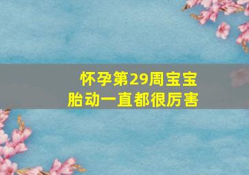 怀孕第29周,宝宝胎动一直都很厉害