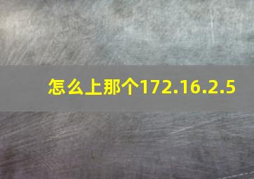 怎么上那个172.16.2.5