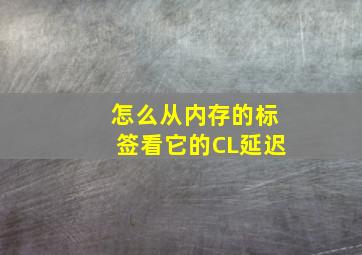 怎么从内存的标签看它的CL延迟