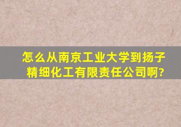 怎么从南京工业大学到扬子精细化工有限责任公司啊?