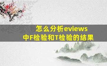 怎么分析eviews 中F检验和T检验的结果