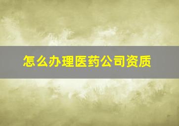 怎么办理医药公司资质