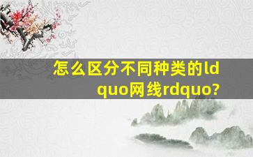 怎么区分不同种类的“网线”?