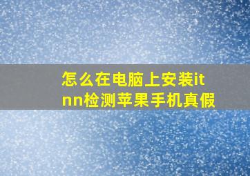 怎么在电脑上安装itnn检测苹果手机真假