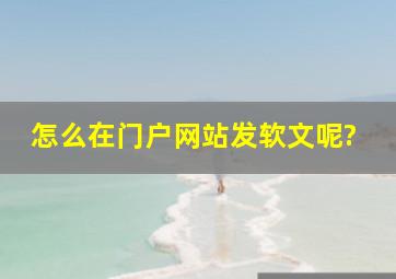 怎么在门户网站发软文呢?