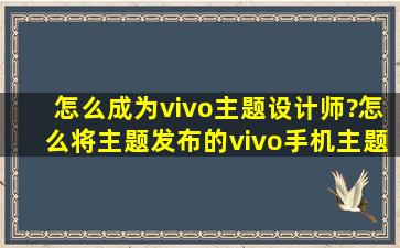 怎么成为vivo主题设计师?怎么将主题发布的vivo手机主题商店?