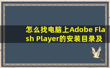 怎么找电脑上Adobe Flash Player的安装目录及信息?