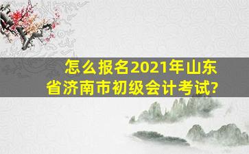 怎么报名2021年山东省济南市初级会计考试?