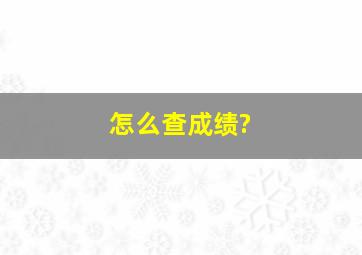 怎么查成绩?