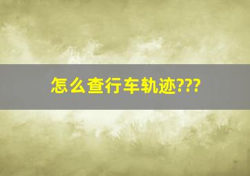 怎么查行车轨迹???