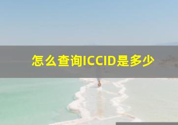 怎么查询ICCID是多少