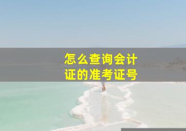 怎么查询会计证的准考证号(((