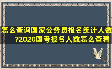 怎么查询国家公务员报名统计人数?2020国考报名人数怎么查看,如何...