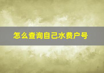 怎么查询自己水费户号