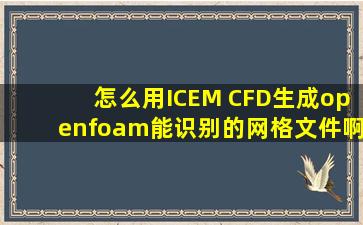 怎么用ICEM CFD生成openfoam能识别的网格文件啊
