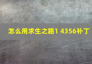 怎么用求生之路1 4356补丁