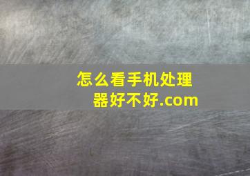 怎么看手机处理器好不好.com