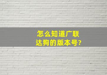 怎么知道广联达狗的版本号?