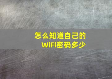 怎么知道自己的WiFi密码多少