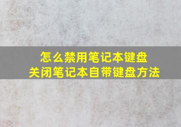 怎么禁用笔记本键盘 关闭笔记本自带键盘方法