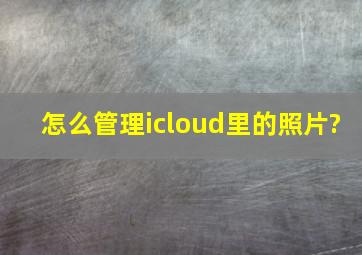 怎么管理icloud里的照片?