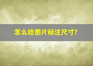 怎么给图片标注尺寸?