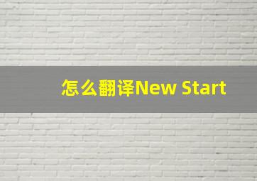 怎么翻译New Start